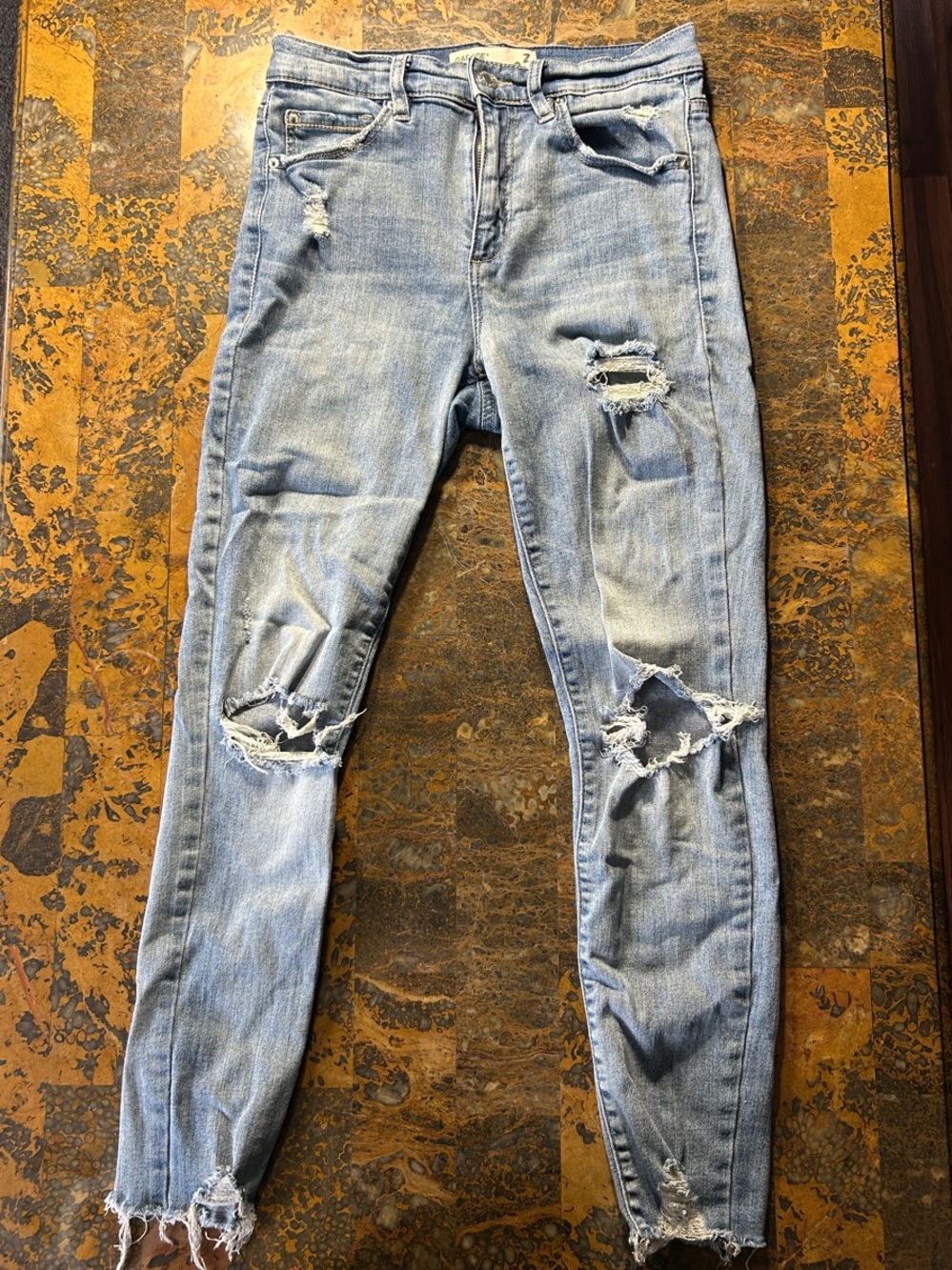 Garage Light Blue Women’s Distressed Skinny Jeans